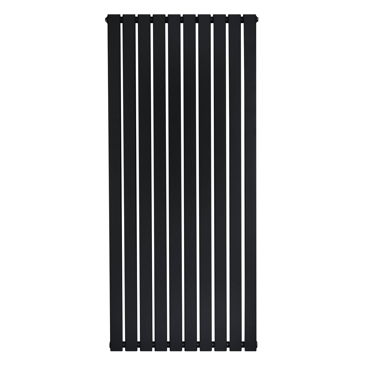 Zwarte designradiator met vlakke panelen en één kolom, 1600 x 700 mm, met een strakke, moderne uitstraling en gladde afwerking