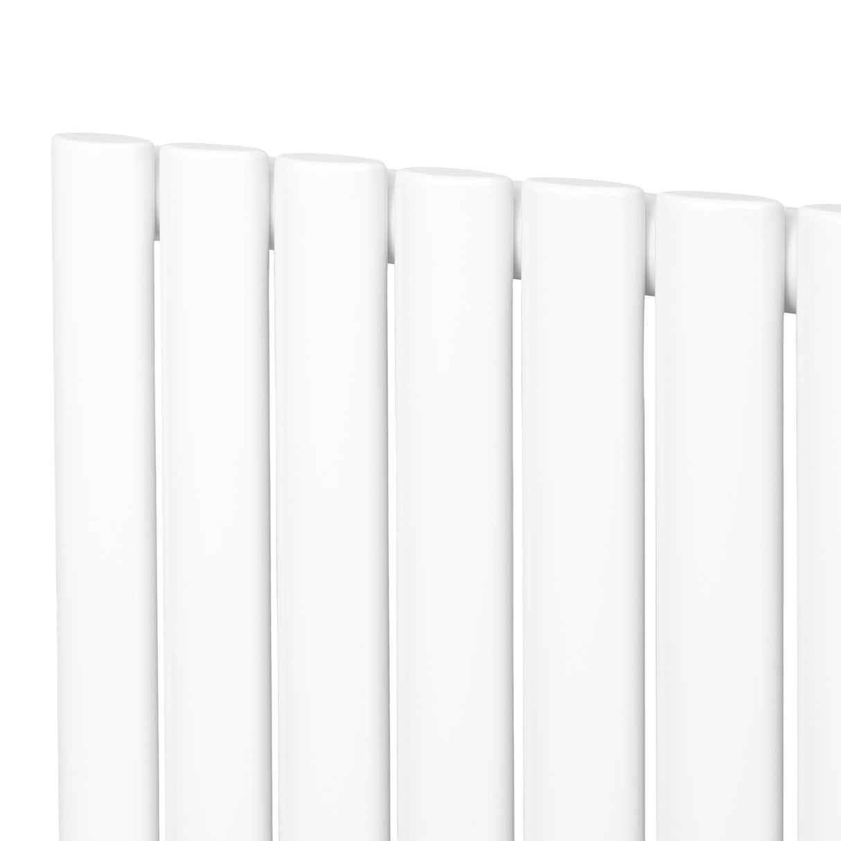 Ovale design radiator met één kolom, 600 mm x 600 mm, strak en modern in glanzend wit, ideaal voor elke ruimte