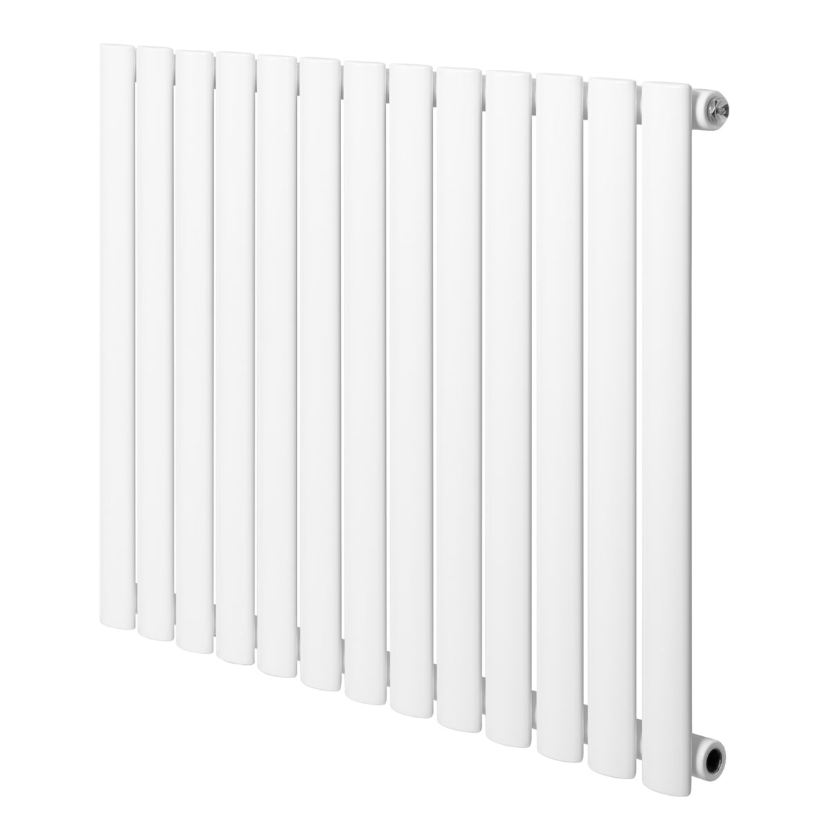 Ovale design radiator met één kolom, 600 mm x 780 mm, strak wit met een moderne afwerking en een gladde textuur