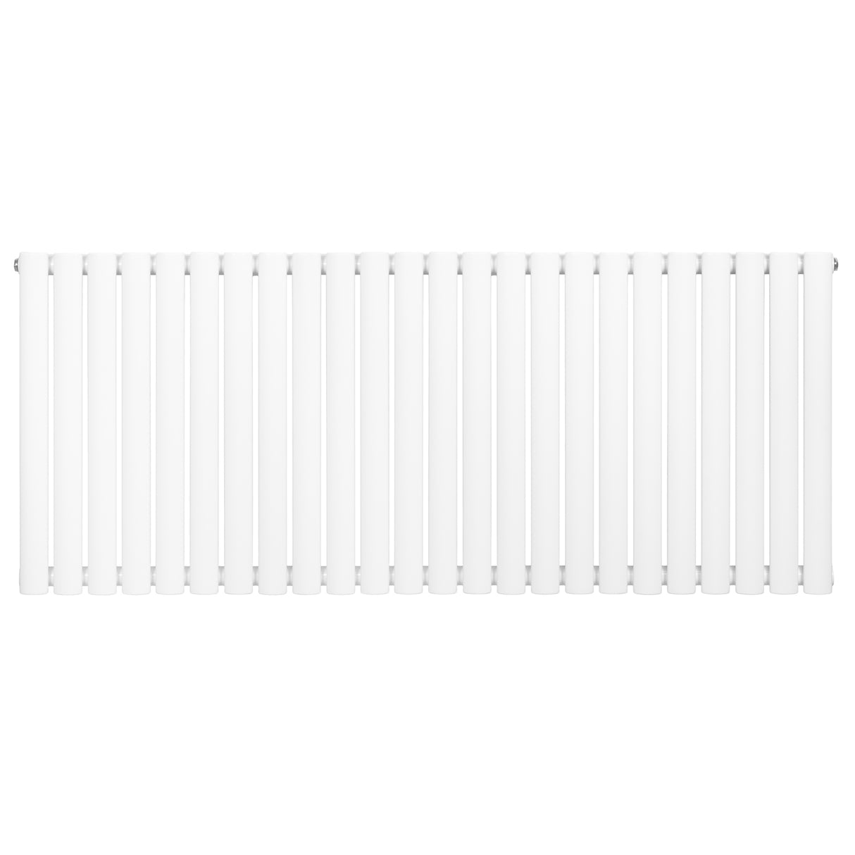 Ovale witte design radiator met één kolom, afmetingen 600 mm x 1440 mm, gladde afwerking en moderne uitstraling