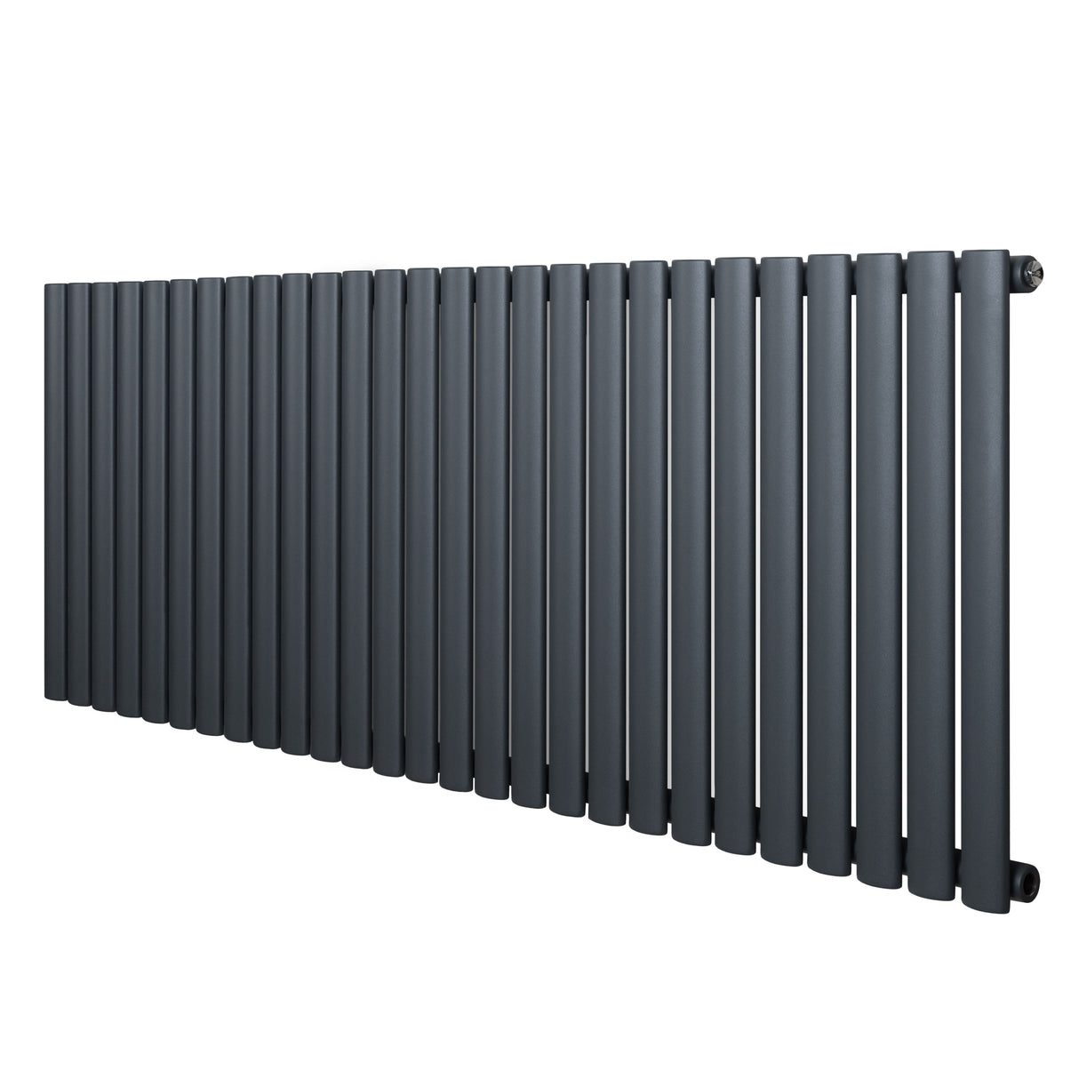 Ovale design radiator in antraciet grijs, 1 kolom, 600 mm x 1620 mm, met een strakke, moderne uitstraling en gladde textuur