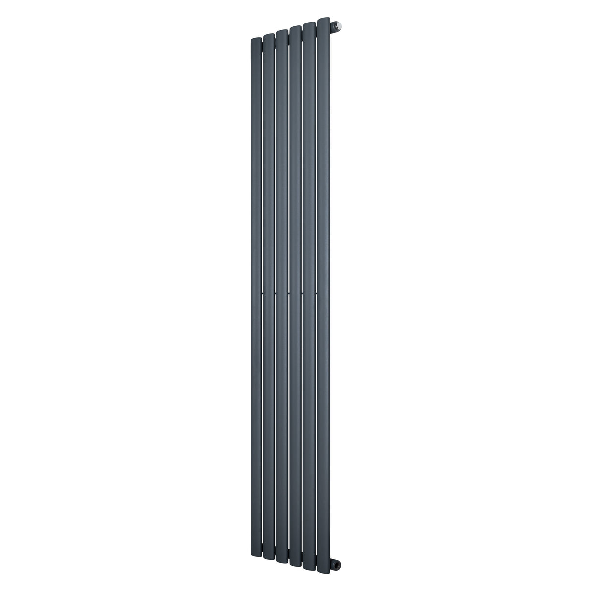 Ovale design radiator in antraciet grijs, 1 kolom, 1800 mm x 360 mm, met een strakke, moderne uitstraling en gladde afwerking