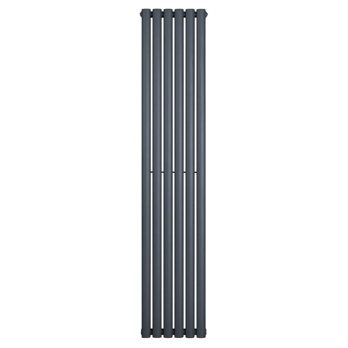 Ovale design radiator in antraciet grijs, 1800 mm x 360 mm, met een moderne, strakke uitstraling en een enkele kolomstructuur