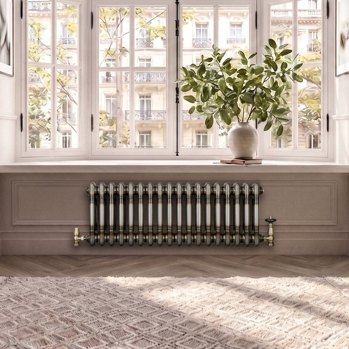 Traditionele Radiator - 2-Kolom - 300 x 830 mm - Ruw Metaal