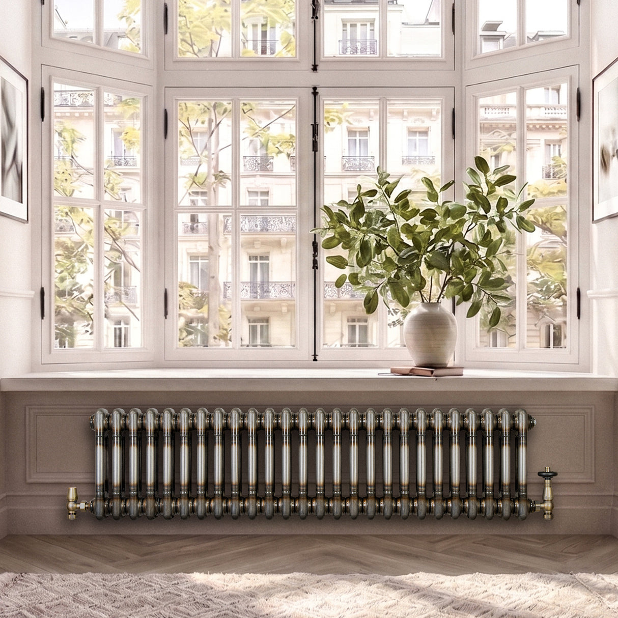 Traditionele Radiator - 2-Kolom - 300 x 1190 mm - Ruw Metaal