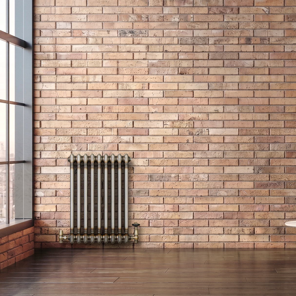 Traditionele Radiator - 2-Kolom - 600 x 425 mm - Ruw Metaal