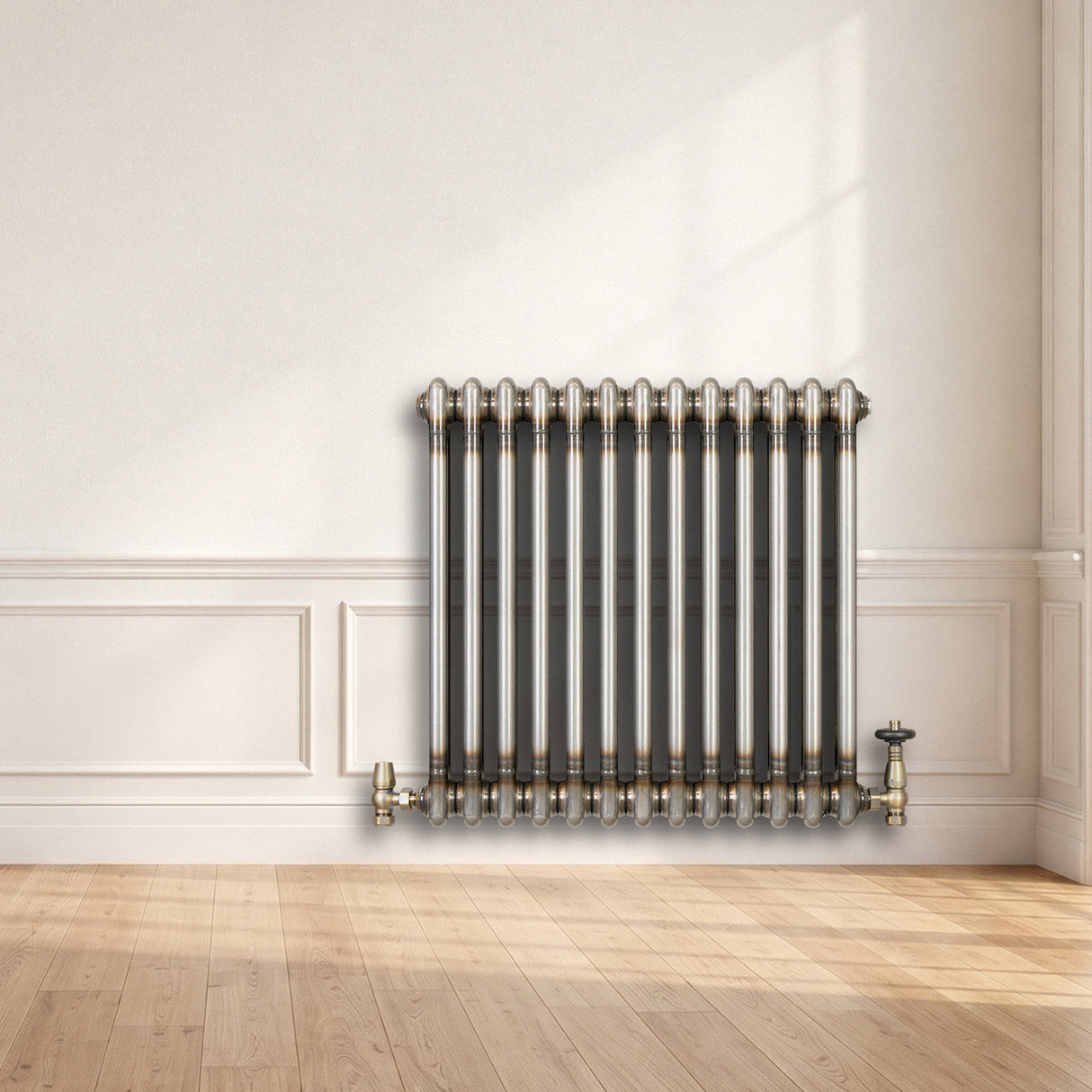 Traditionele Radiator - 2-Kolom - 600 x 605 mm - Ruw Metaal