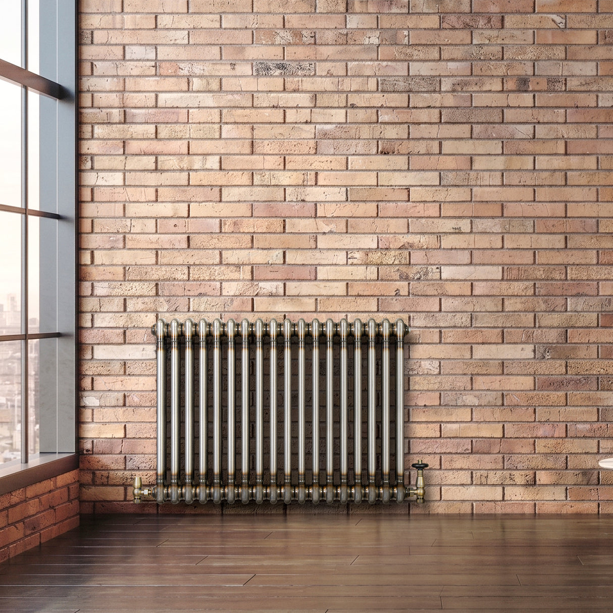 Traditionele Radiator - 2-Kolom - 600 x 830 mm - Ruw Metaal