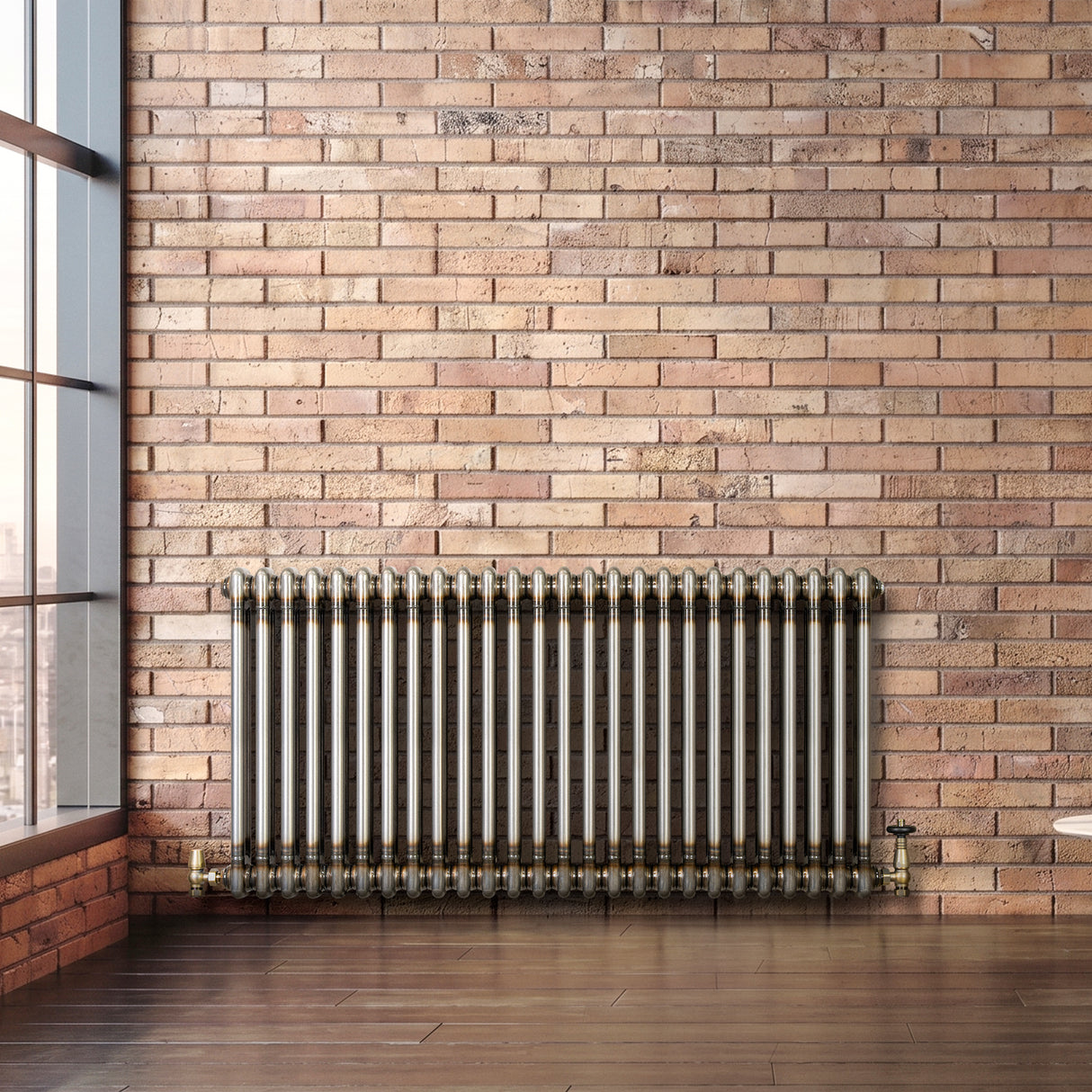 Traditionele Radiator - 2-Kolom - 600 x 1190 mm - Ruw Metaal