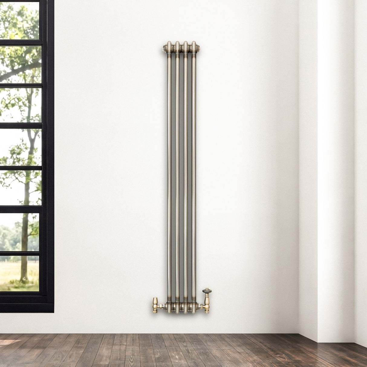 Traditionele Radiator - 2-Kolom - 1500 x 200 mm - Ruw Metaal