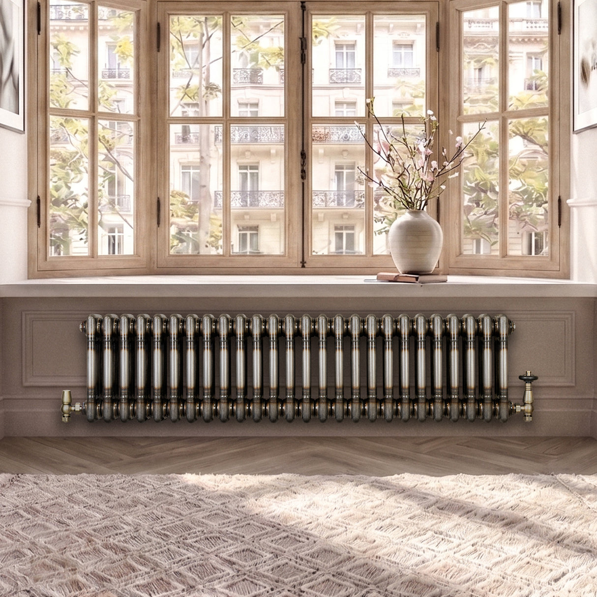 Traditionele Radiator - 3-Kolom - 300 x 1010 mm - Ruw Metaal