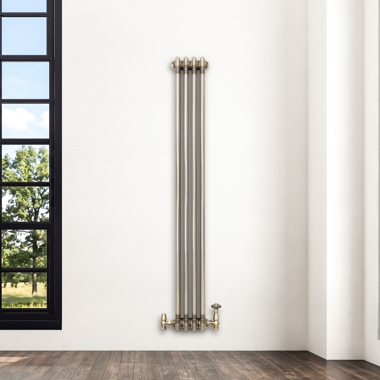 Traditionele Radiator - 3-Kolom - 1500 x 200 mm - Ruw Metaal