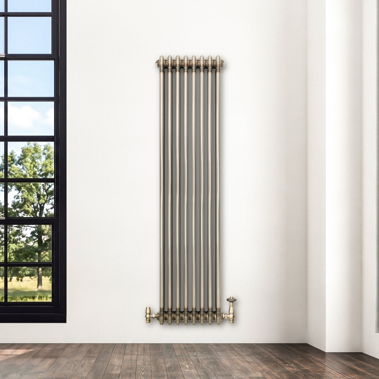 Traditionele Radiator - 3-Kolom - 1500 x 380 mm - Ruw Metaal