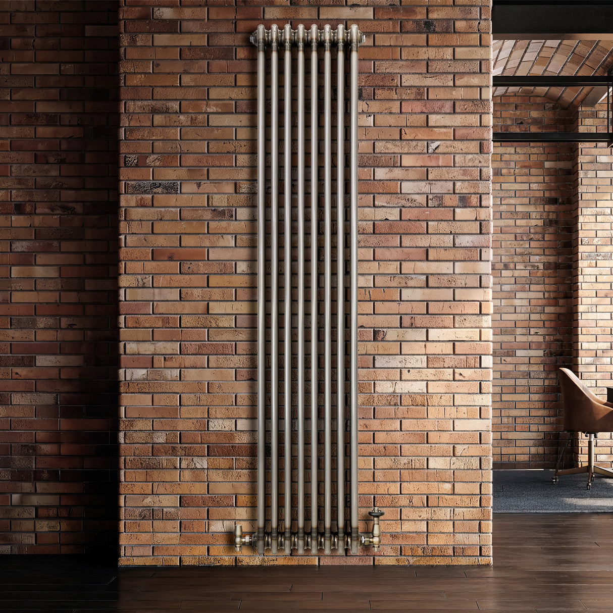 Traditionele Radiator - 3-Kolom - 1800 x 380 mm - Ruw Metaal