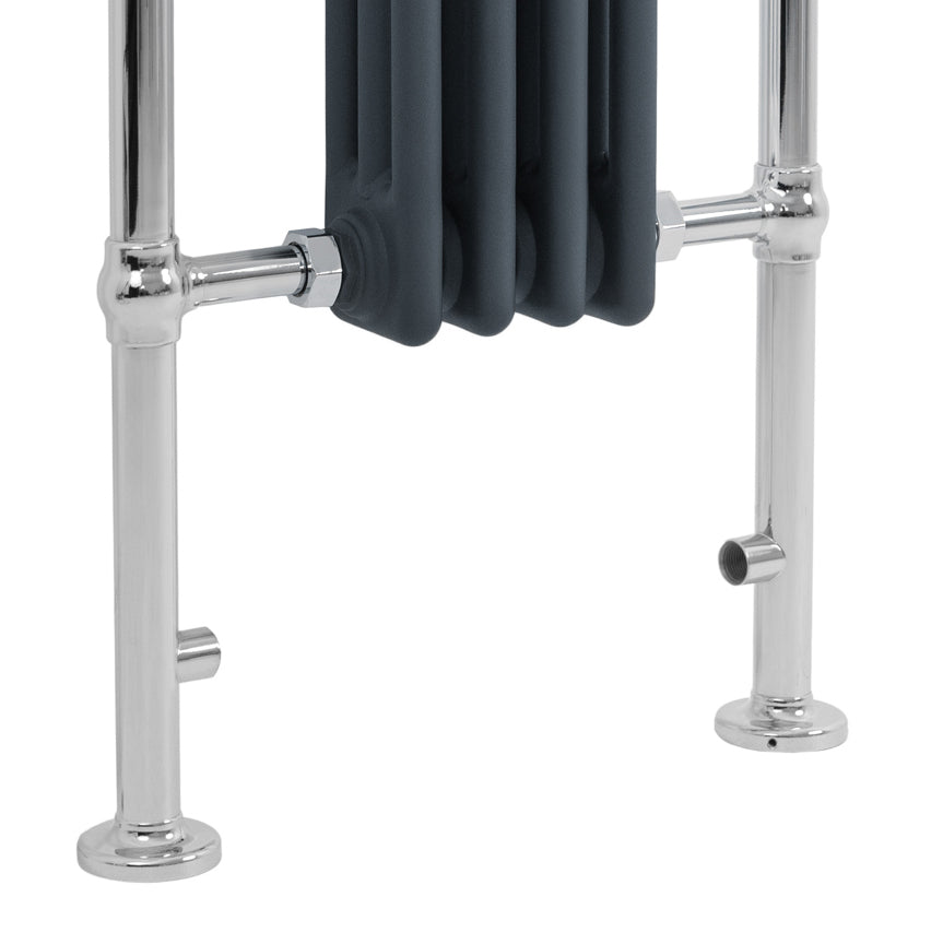 Klassieke Radiator met Verwarmde Handdoekrek - 950 mm x 480 mm - Antraciet Grijs