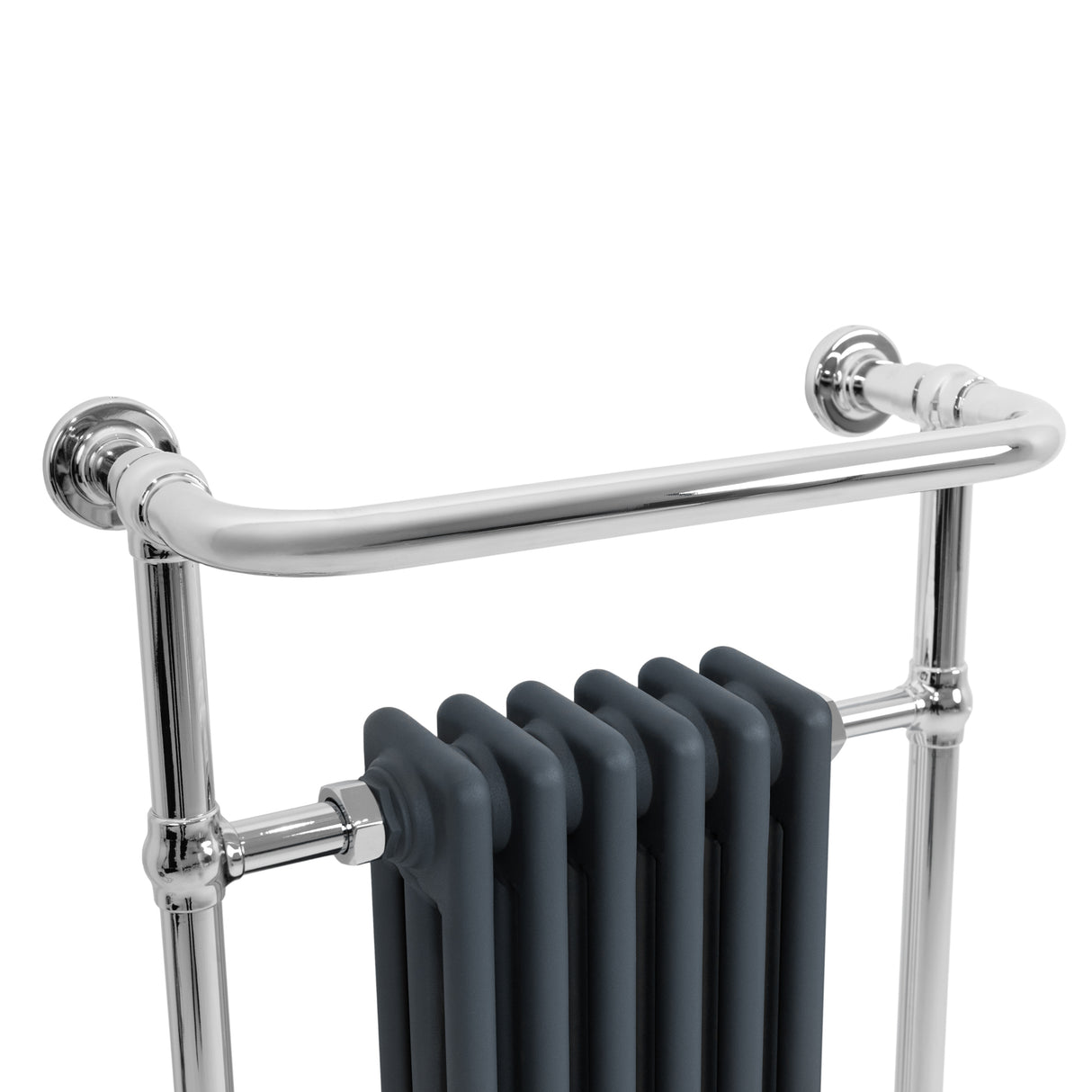 Klassieke Radiator met Verwarmde Handdoekrek - 950 mm x 570 mm - Antraciet Grijs