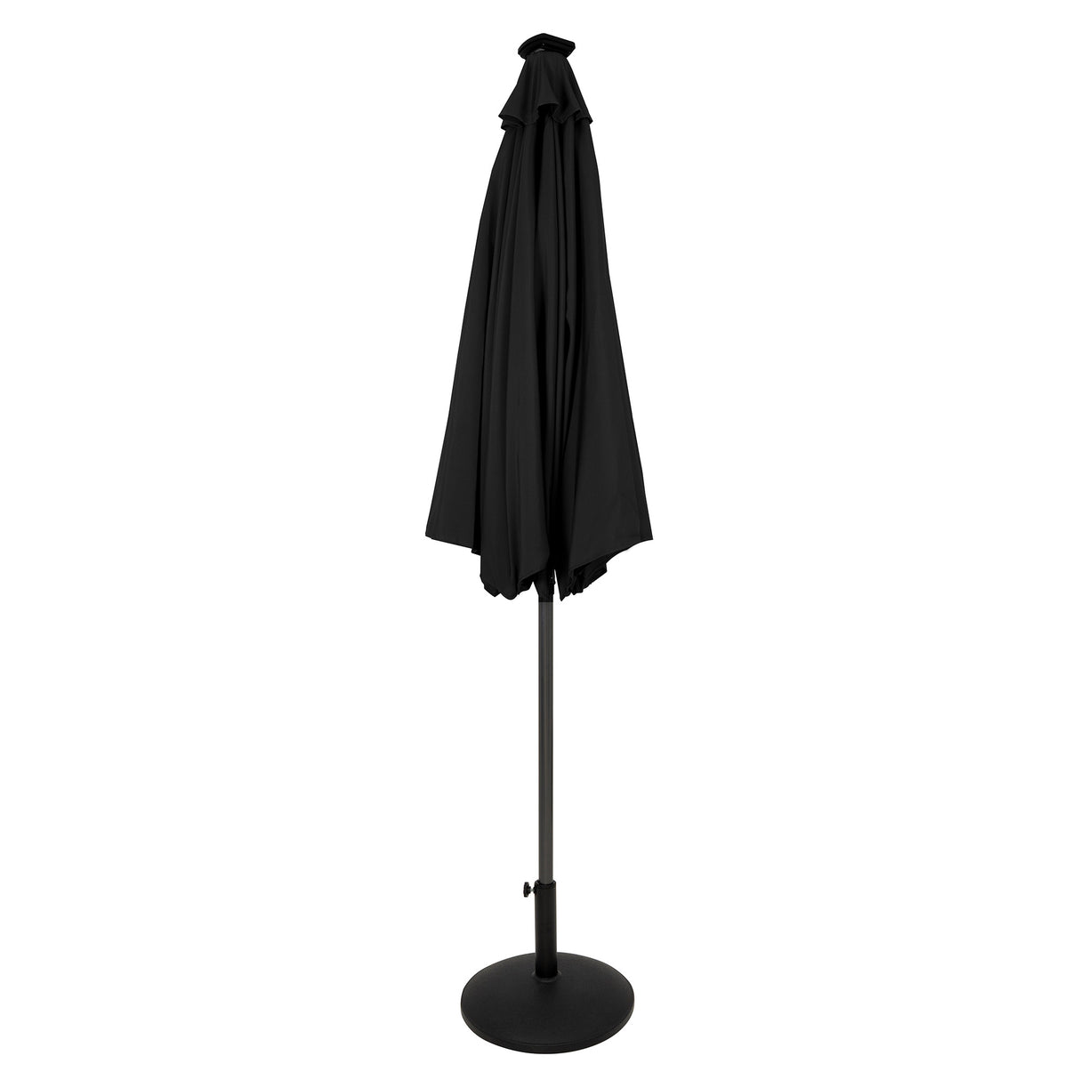 LED Kantelbare Stokparasol 2.7 m met Parasolvoet - Zwart