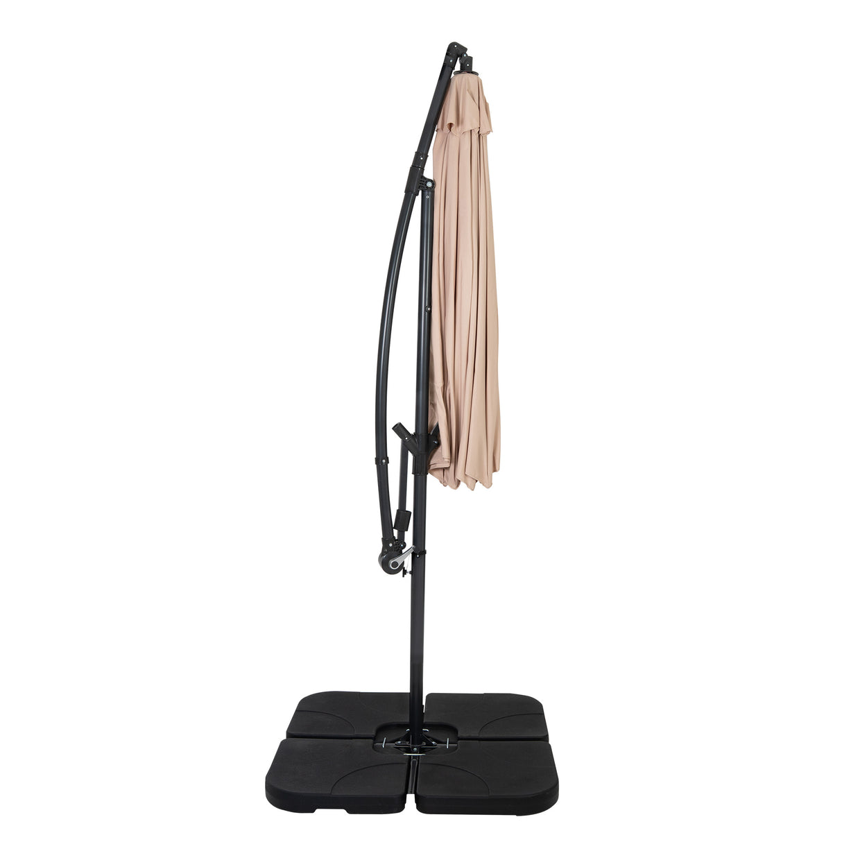 Zweefparasol 3 m met Vierkante Parasolvoet - Beige