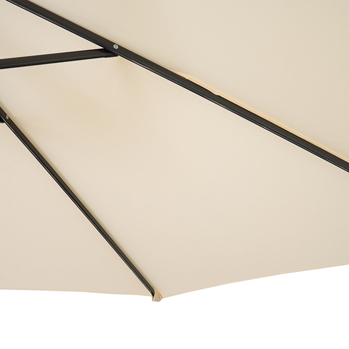 Zweefparasol 3 m met Halfrond 2-Delige Parasolvoet - Crème
