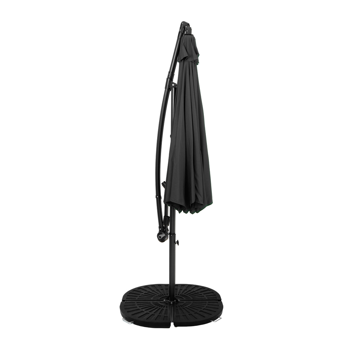 Zweefparasol 3 m met Halfrond 2-Delige Parasolvoet - Grijs