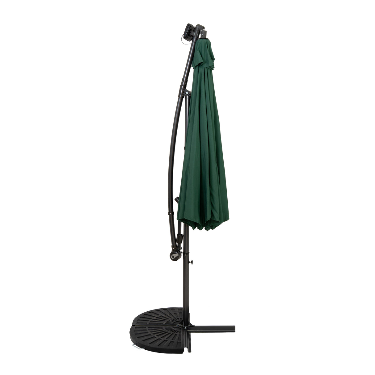 LED Zweefparasol 3 m met Halfrond 2-Delige Parasolvoet - Groen