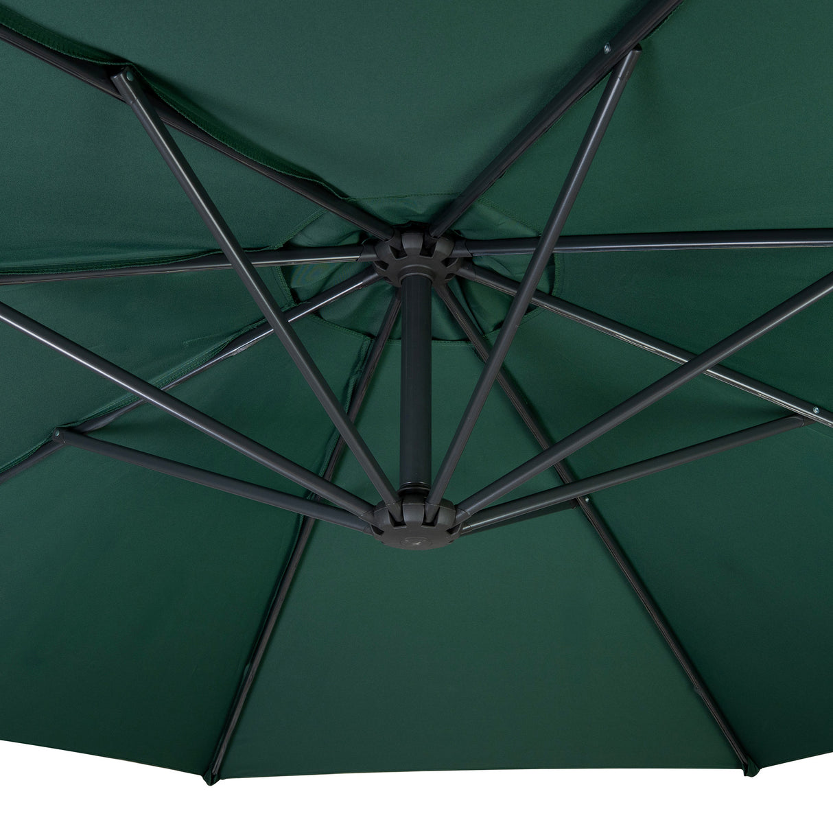 Zweefparasol 3 m met Rond 4-Delige Parasolvoet - Groen