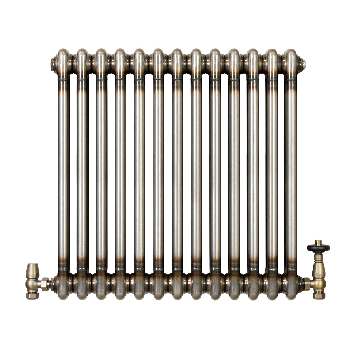 Traditionele Radiator & Kraan - 2-Kolom - 600 x 605 mm - Ruw Metaal