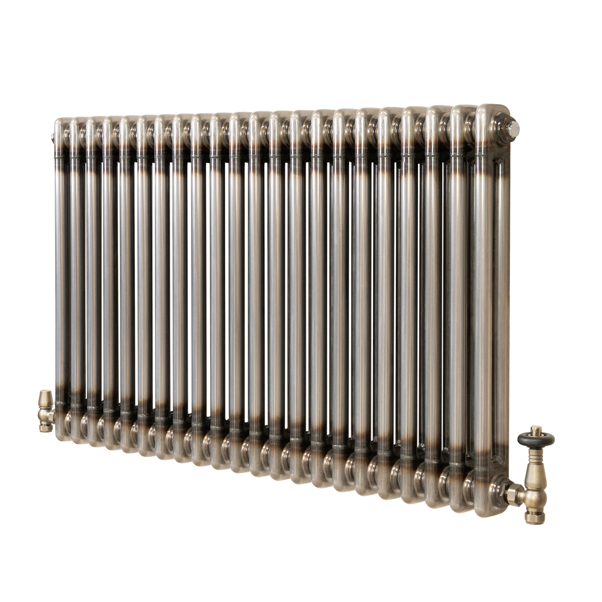 Traditionele Radiator & Kraan - 2-Kolom - 600 x 1010 mm - Ruw Metaal