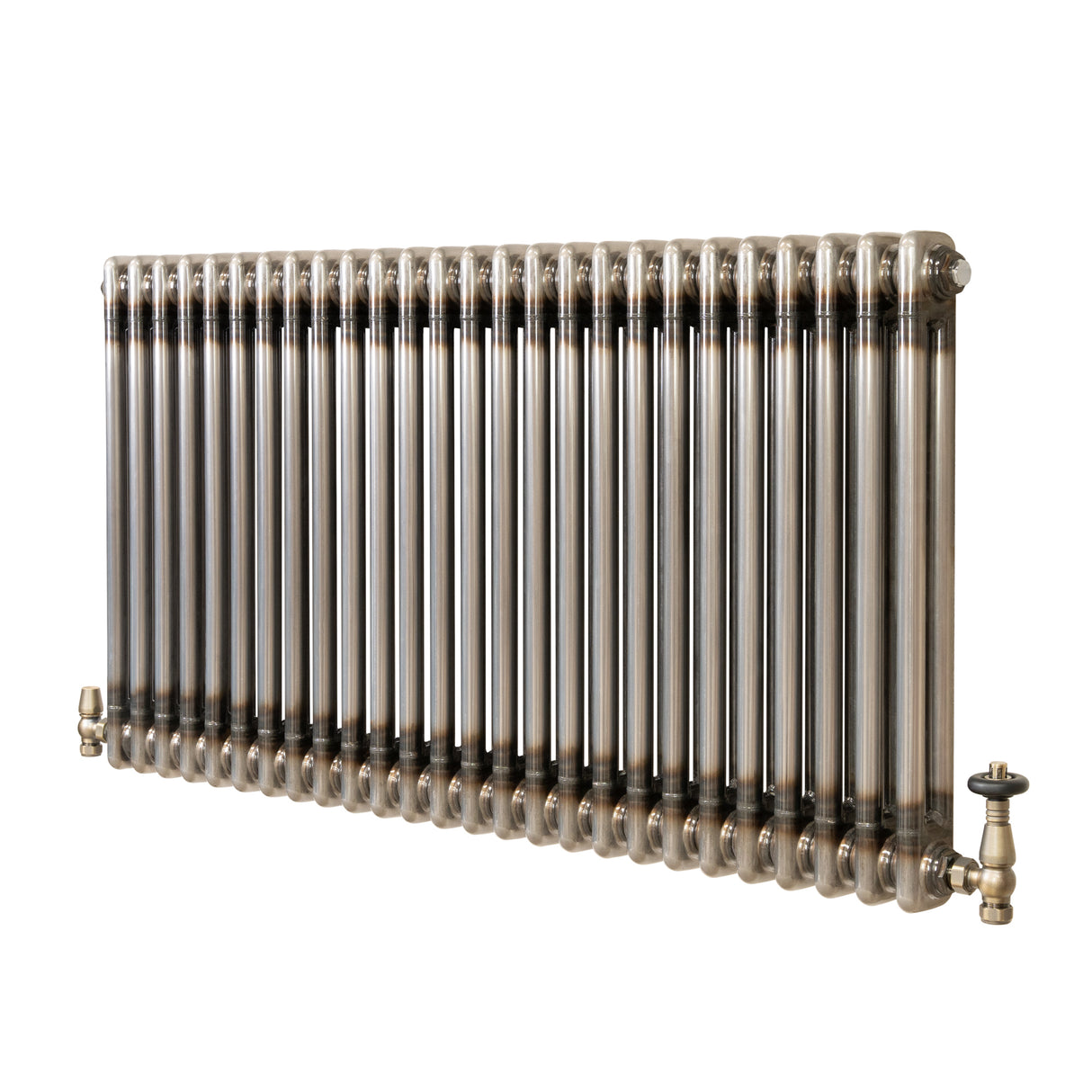 Traditionele Radiator & Kraan - 2-Kolom - 600 x 1190 mm - Ruw Metaal