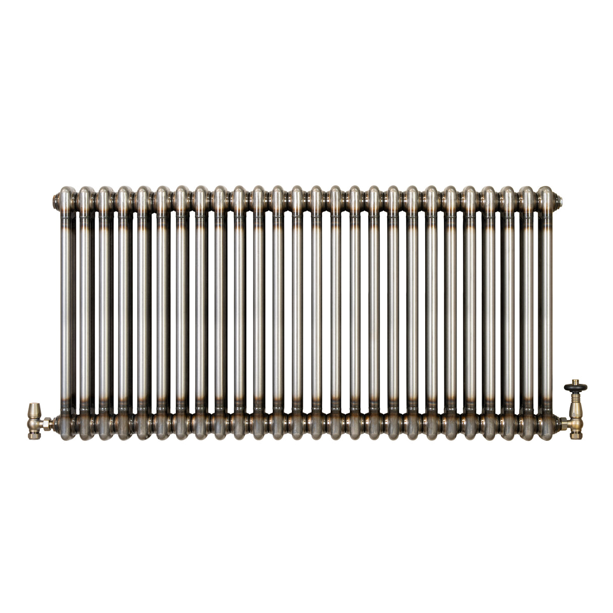 Traditionele Radiator & Kraan - 2-Kolom - 600 x 1190 mm - Ruw Metaal