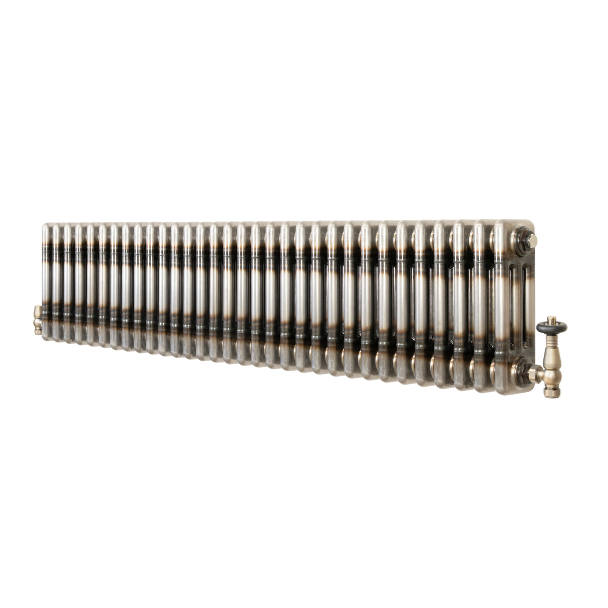 Traditionele Radiator & Kraan - 3-Kolom - 300 x 1460 mm - Ruw Metaal