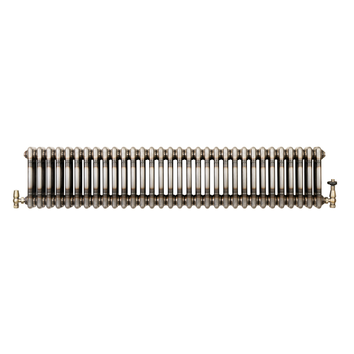 Traditionele Radiator & Kraan - 3-Kolom - 300 x 1460 mm - Ruw Metaal