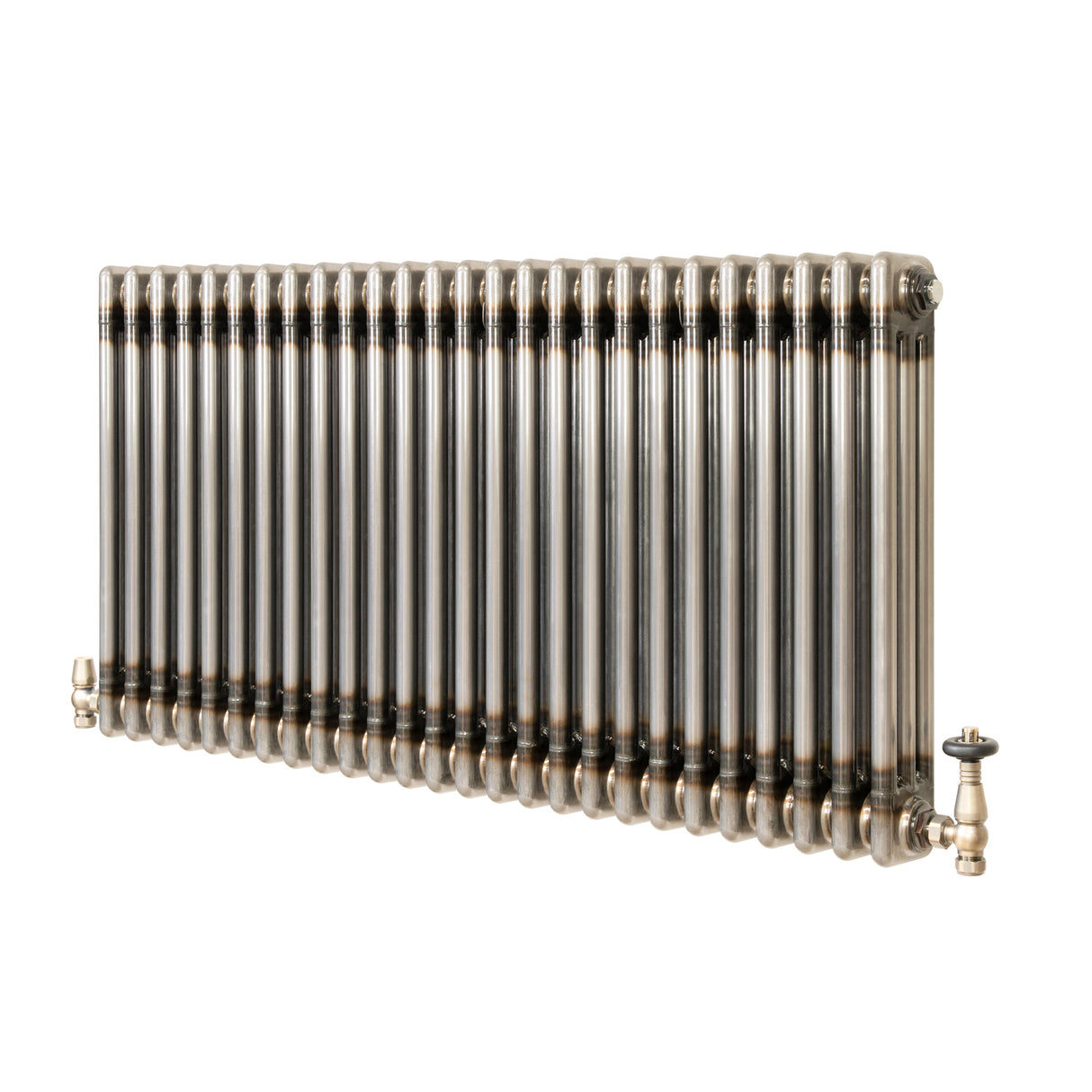 Traditionele Radiator & Kraan - 3-Kolom - 600 x 1190 mm - Ruw Metaal