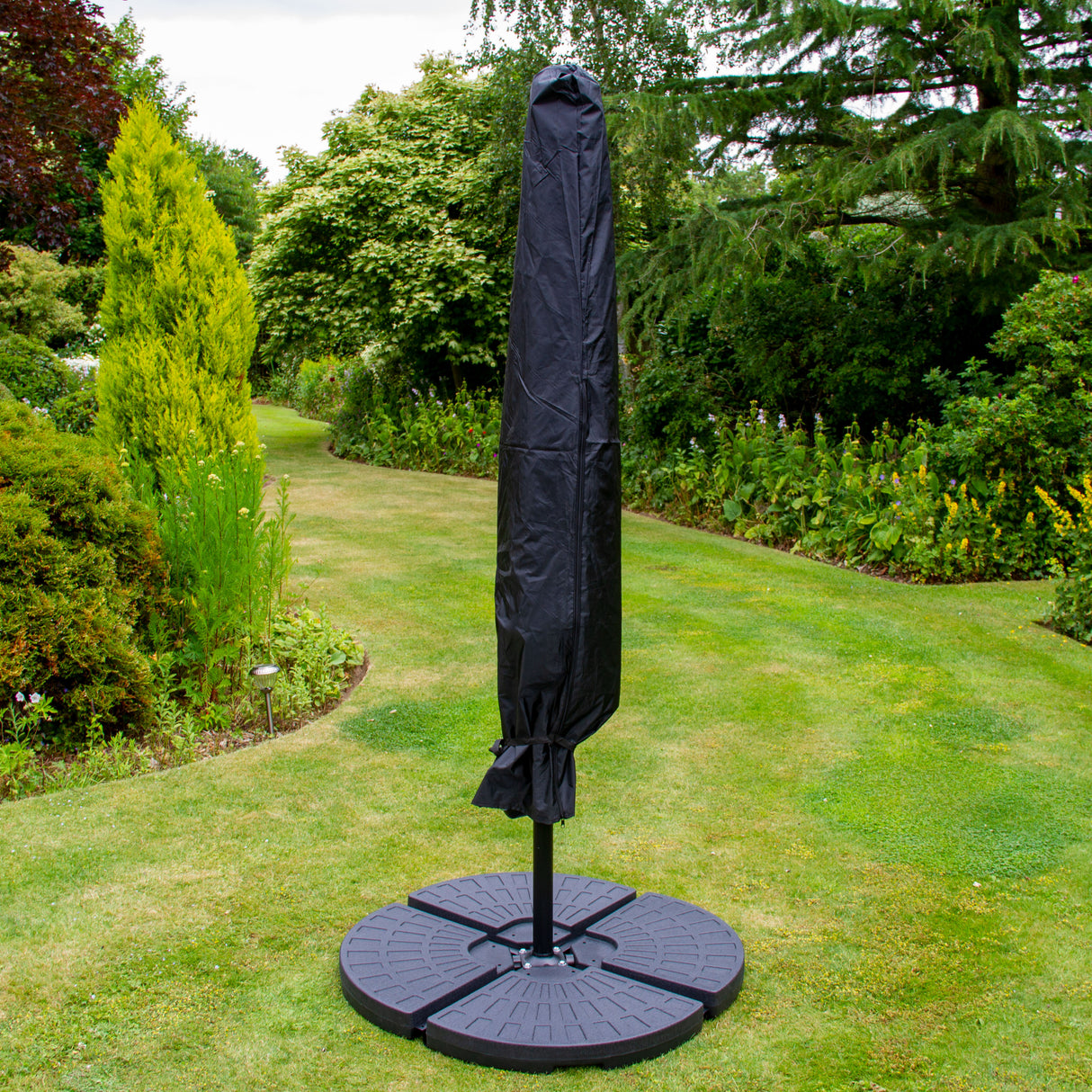 Grijs 3m LED Zweefparasol met Voet