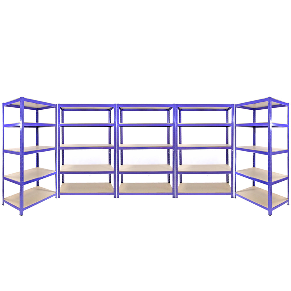 3 x Q-Rax Blauw 120 x 50 x 180cm & 2 x Rekken Blauw 90 x 50 x 180cm