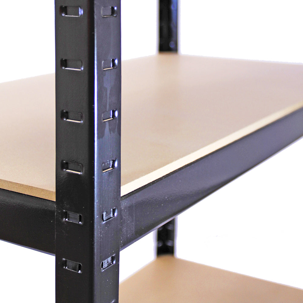 Monster Racking T-Rax Magazijn & Garage Metalen Schappen, Zwart, 90cm B, 45cm D, Set van 10