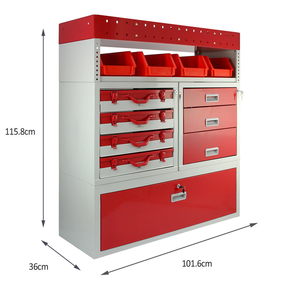 Monster Racking Metalen Bedrijfswageninrichting - Rood