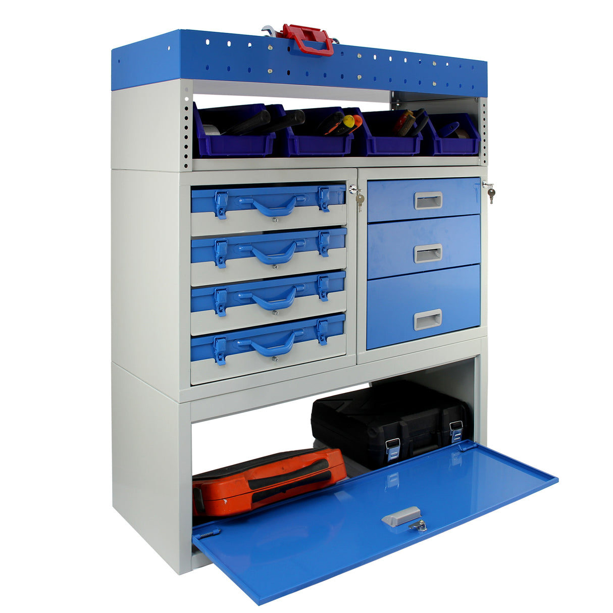 Monster Racking Metalen Bedrijfswageninrichting - Blauw
