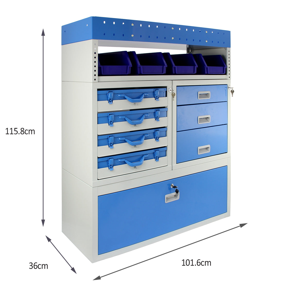 Monster Racking Metalen Bedrijfswageninrichting - Blauw