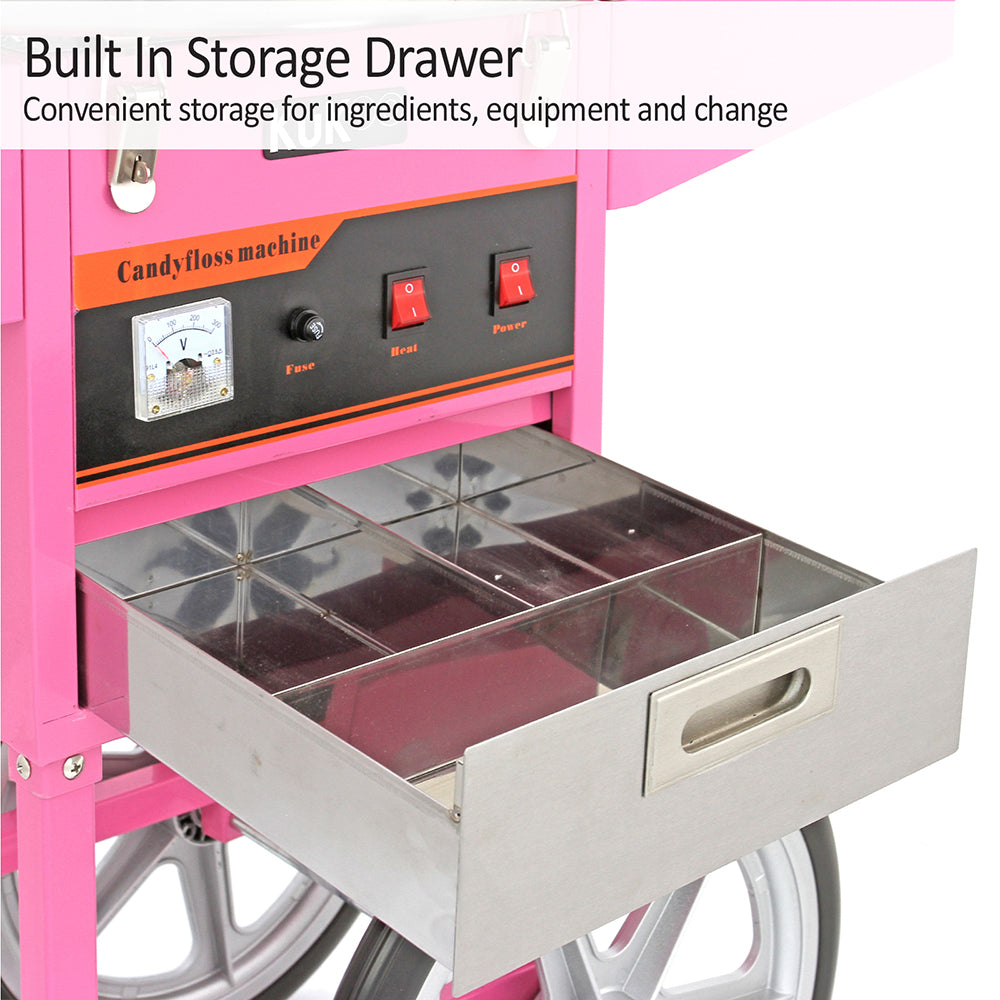 KuKoo Suikerspin Machine met Kar/Onderstel