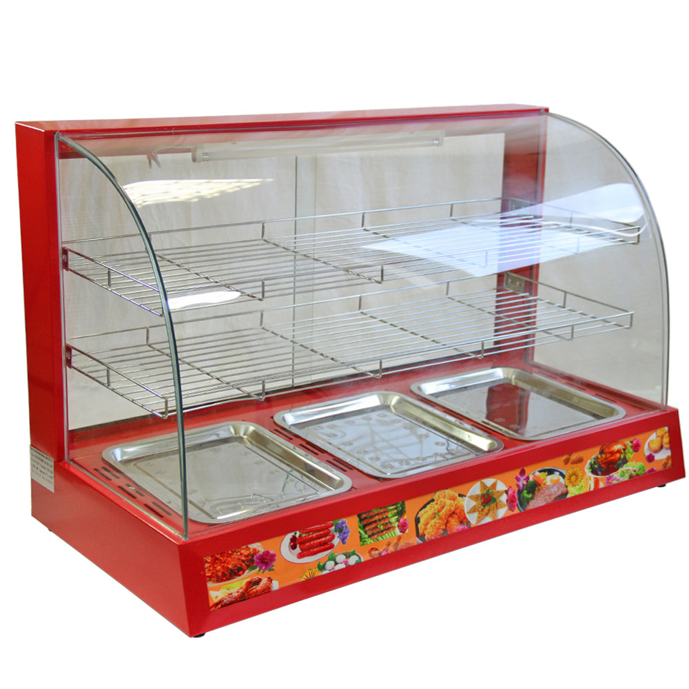 KuKoo 90cm Brede Glazen Warmhoud Vitrine