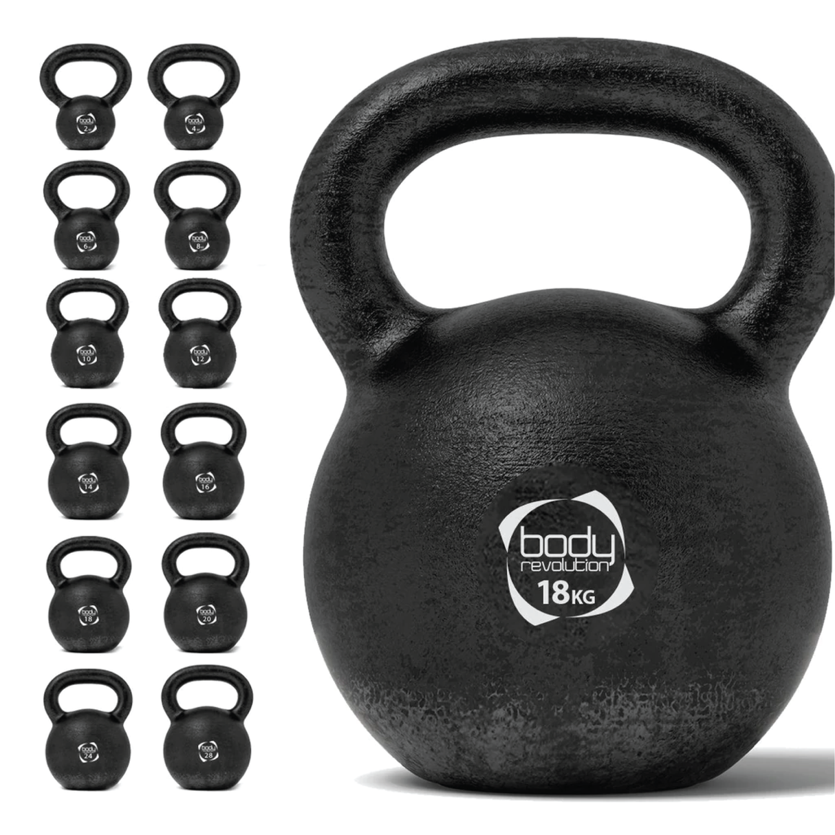 Kettlebell van gietijzer 18 kg