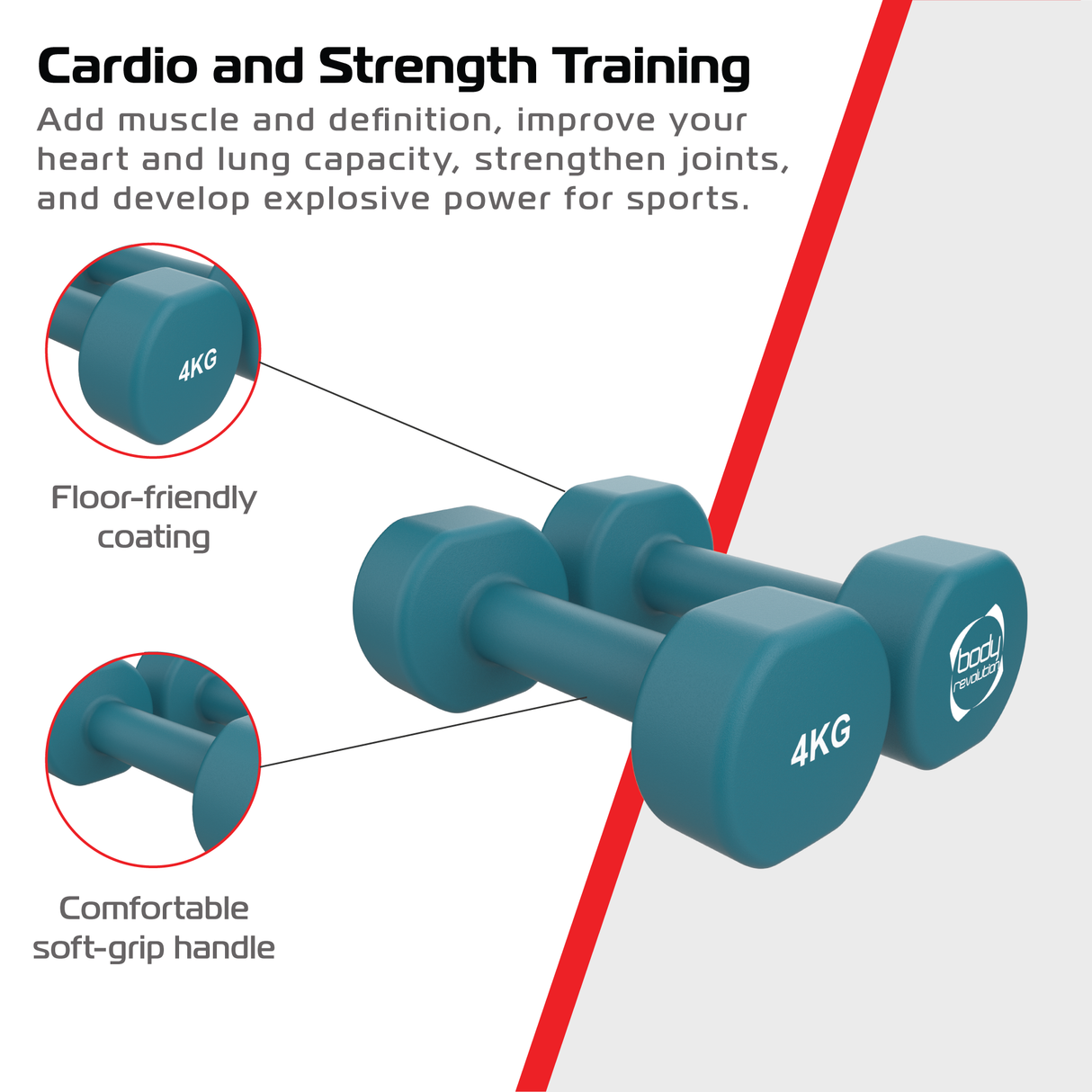 Neopreen Halters 2 x 4 kg