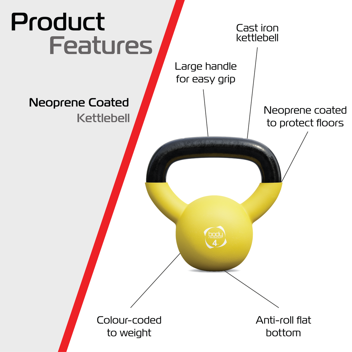 Body Revolution 4 kg Neopreen Kettlebell