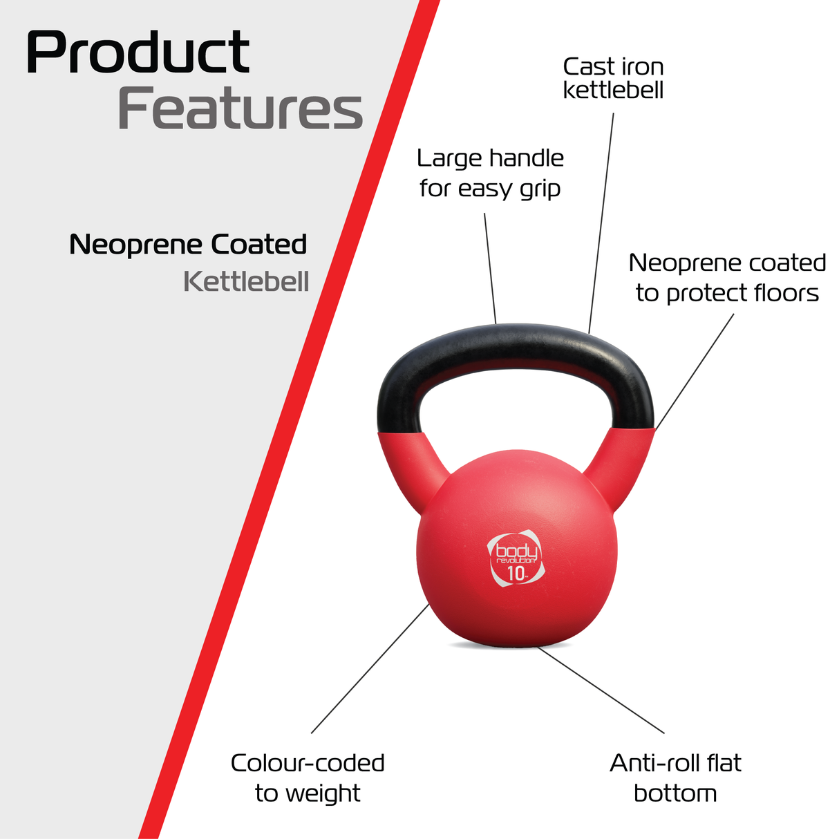 Body Revolution 10kg Neopreen Kettlebell
