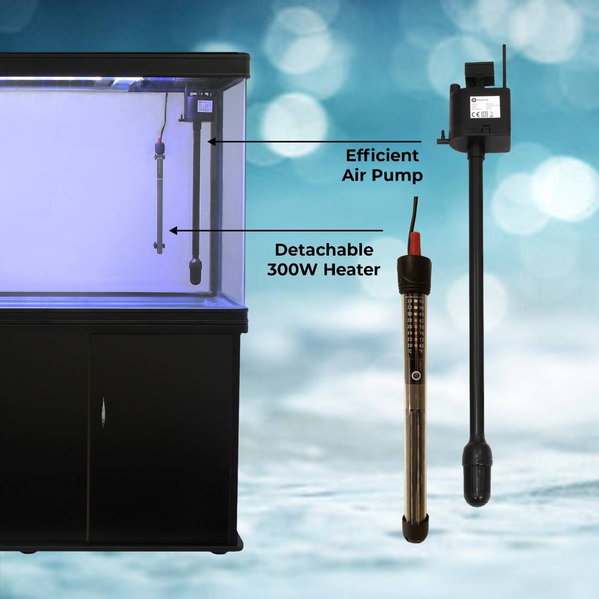 Aquarium 300 L + Meubel - Starterset - Zwart grind