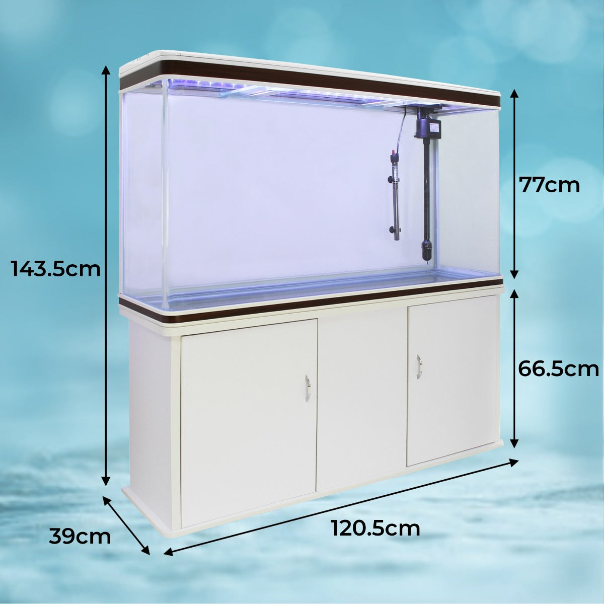 Aquarium & Meubel set 300L - 120x70x39 cm - Wit
