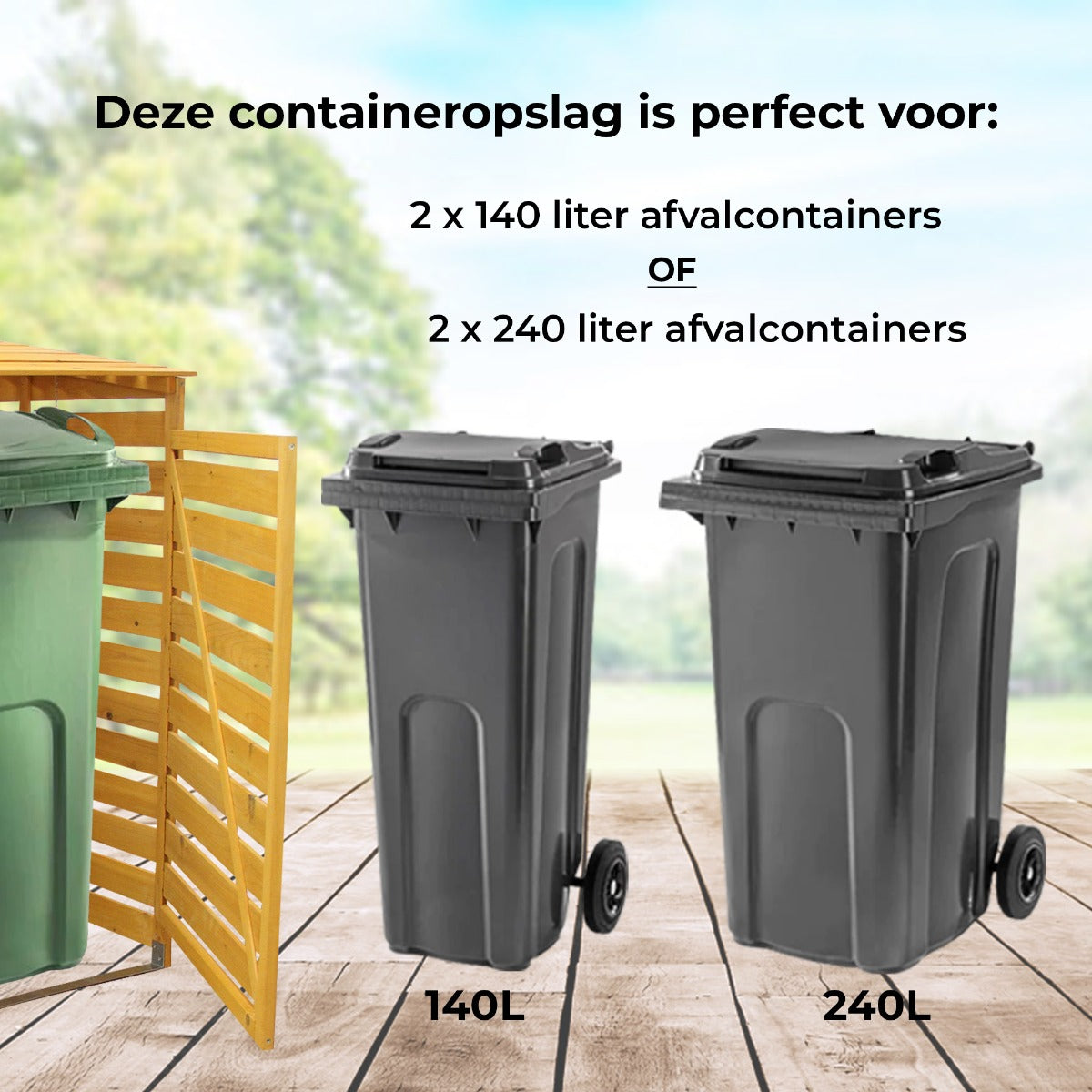 Containerberging - Dubbel - Hout