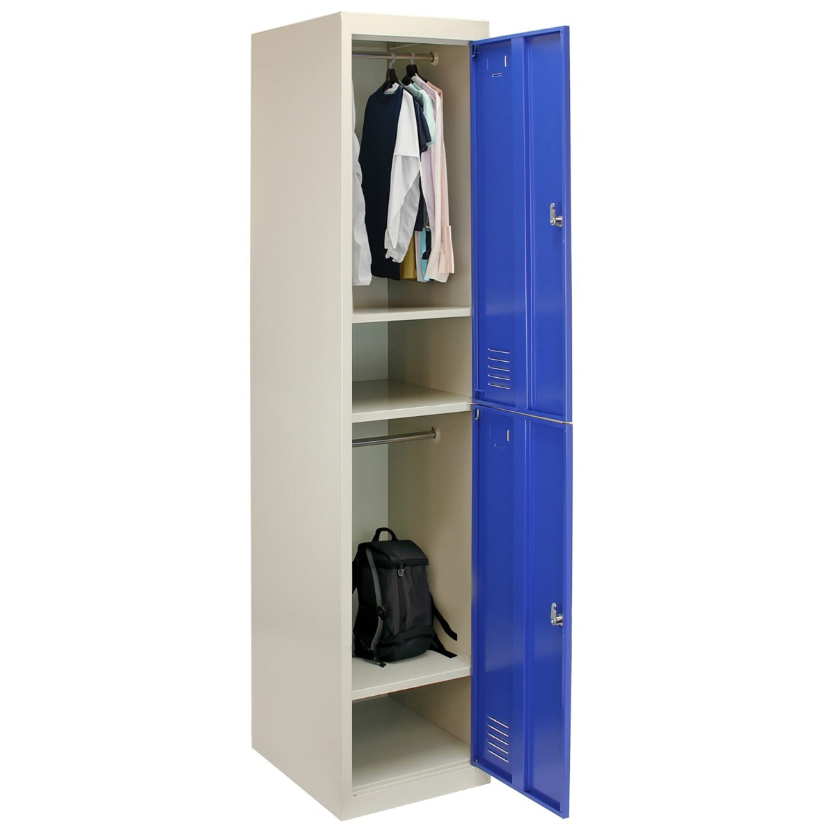 Lockerkast Metaal - Blauw - Tweedeurs - Flatpack