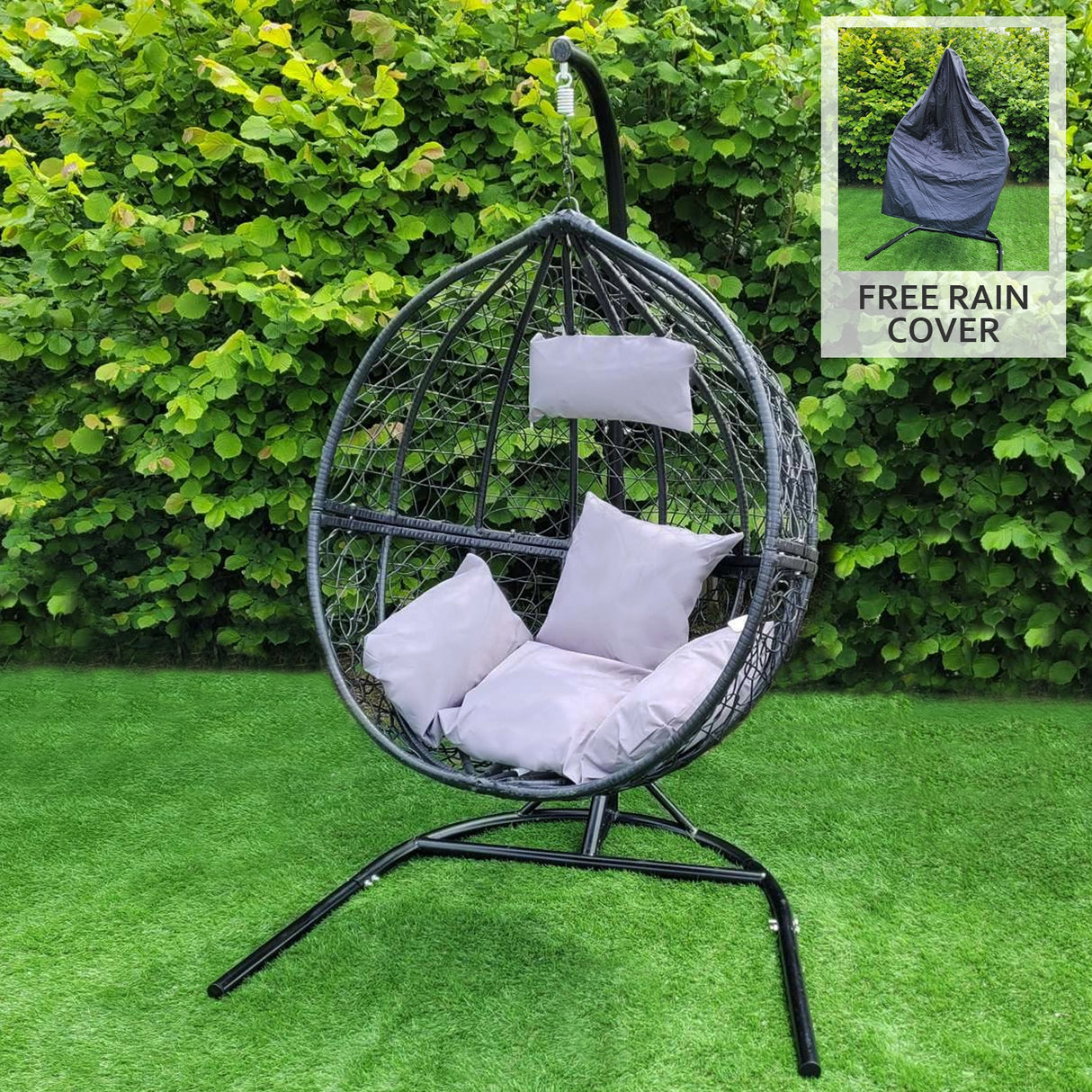 Hangstoel Egg chair - Zwart - Max: 150 kg